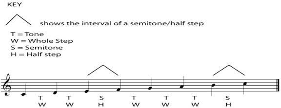 Major Scale of C Natural - Construction of major scales C natural