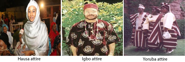 cultural differences in Nigeria - Hausa, Igbo and Yoruba attires
