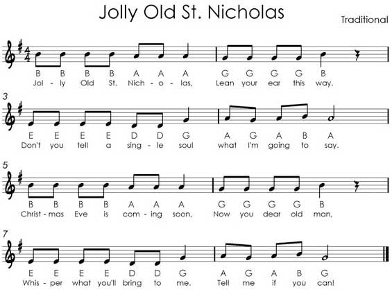 Sight singing - solfa and staff - Jolly old St Nicholas